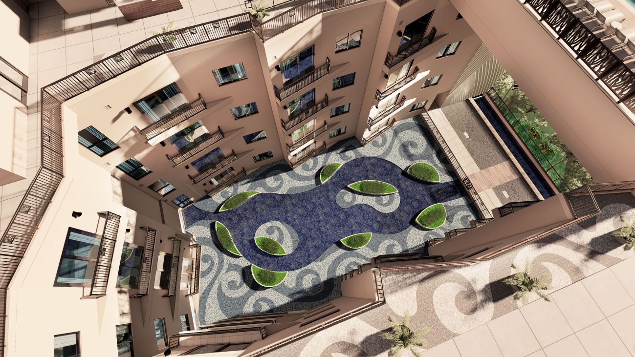 Courtyard, Aerial View (Developer's conceptual rendering)
